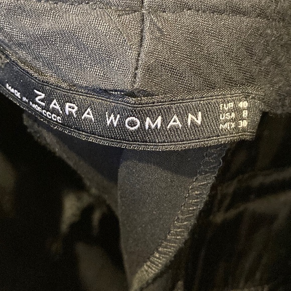 Zara black boot cut pant. Cotton.  Size 8 - Picture 4 of 6